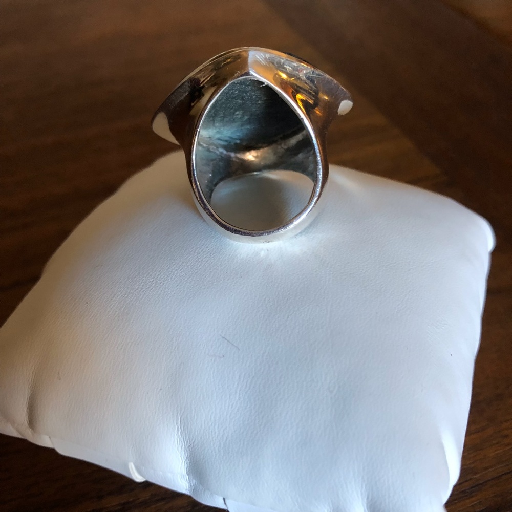 Facet-Cut Deep Green Jade Statement Ring - image 8